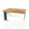 Pracovný stôl Cross, ergo, pravý, 160x75,5x120 cm, buk/kov