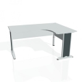 Pracovný stôl Cross, ergo, ľavý, 160x75,5x120 cm, sivá/kov