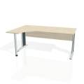 Pracovný stôl Cross, ergo, pravý, 180x75,5x120 cm, agát/kov