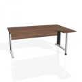 Pracovný stôl Cross, ergo, ľavý, 180x75,5x120 cm, orech/kov