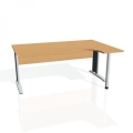 Pracovný stôl Cross, ergo, ľavý, 180x75,5x120 cm, buk/kov