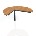 Doplnkový stôl Cross, pravý, 120x75,5x(60x80) cm, jelša/kov