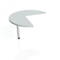Doplnkový stôl Cross, ľavý, 100x75,5x(60x60) cm, sivá/kov