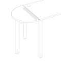 Spájací uholník Uni pre stoly 80 cm