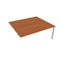 Pracovný stôl Uni k pozdĺ. reťazeniu, 180x75,5x160 cm, čerešňa/sivá