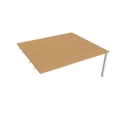 Pracovný stôl Uni k pozdĺ. reťazeniu, 180x75,5x160 cm, buk/biela